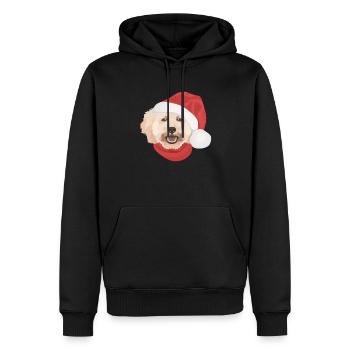 Pudel Frohe Weihnachten - Männer Premium Bio Hoodie - Schwarz - Vorne - Nico (187cm)