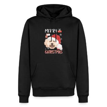 Pudel Frohe Weihnachten - Männer Premium Bio Hoodie - Schwarz - Vorne - Nico (187cm)