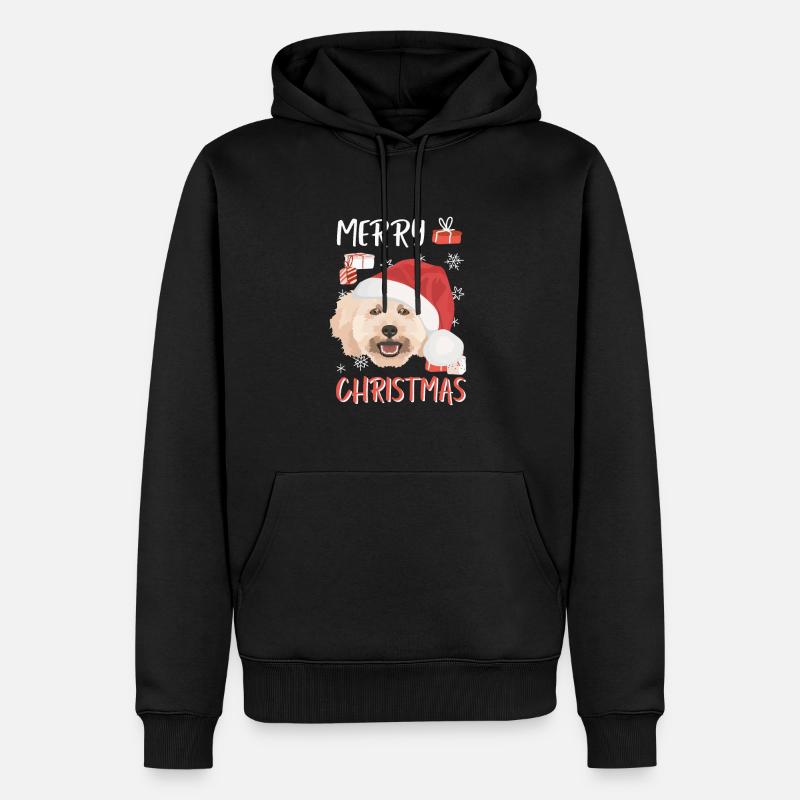 Caniche Joyeux Noël - Sweat à capuche Premium bio Homme - noir