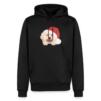 Pudel Frohe Weihnachten - Männer Premium Bio Hoodie - Schwarz - Vorne - Nico (187cm)