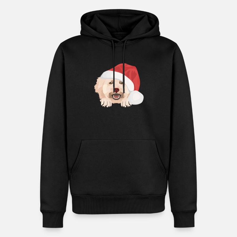 Caniche Joyeux Noël - Sweat à capuche Premium bio Homme - noir
