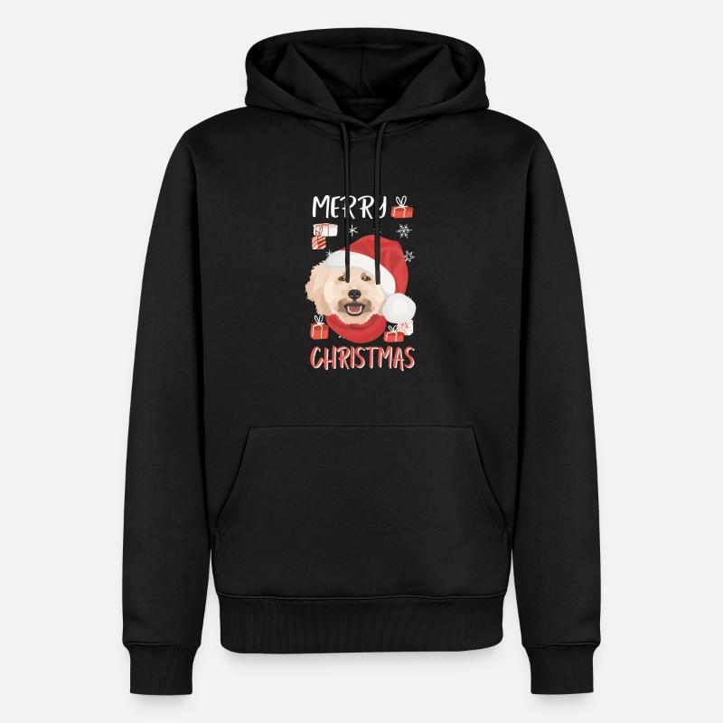 Caniche Joyeux Noël - Sweat à capuche Premium bio Homme - noir