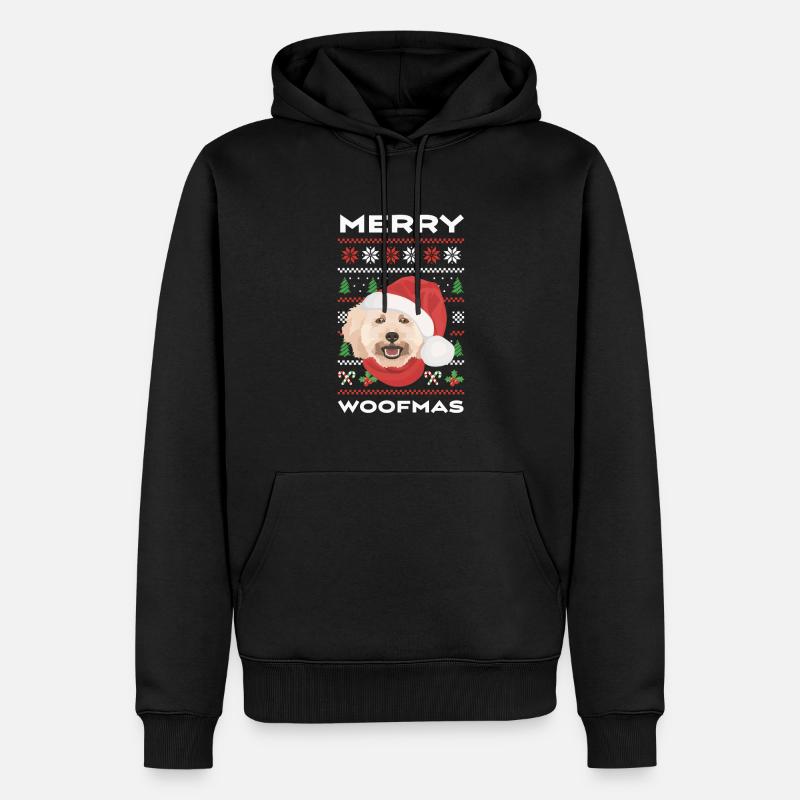 Caniche Joyeux Noël - Sweat à capuche Premium bio Homme - noir