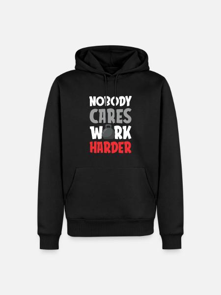 fitness harte arbeit - Männer Premium Bio Hoodie - Schwarz