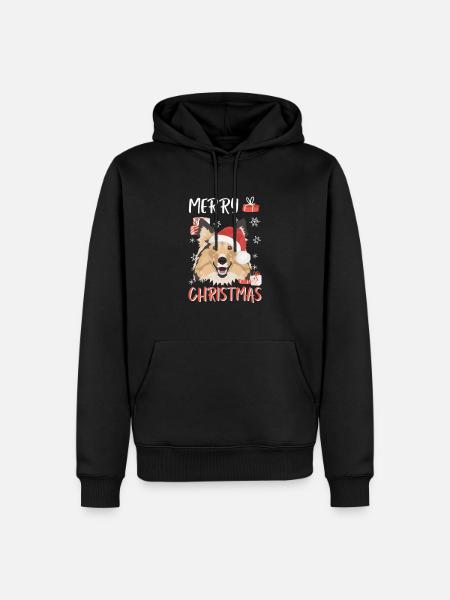 Shetland Sheepdog Merry Christmas - Men’s Premium Organic Hoodie - black