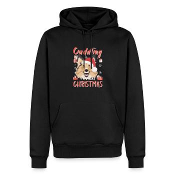 Shetland Sheepdog Joyeux Noël - Sweat à capuche Premium bio Homme - noir - Devant - Nico (187cm)