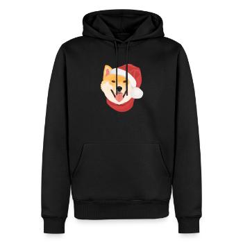 Shiba Inu Joyeux Noël - Sweat à capuche Premium bio Homme - noir - Devant - Nico (187cm)