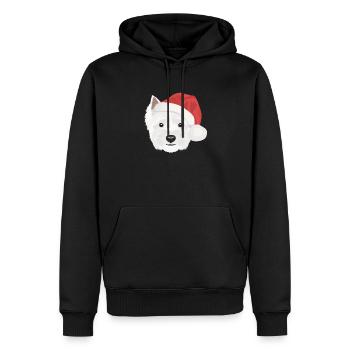 West Highland Terrier Joyeux Noël - Sweat à capuche Premium bio Homme - noir - Devant - Nico (187cm)