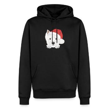 West Highland Terrier Joyeux Noël - Sweat à capuche Premium bio Homme - noir - Devant - Nico (187cm)
