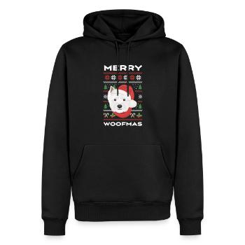 West Highland Terrier Joyeux Noël - Sweat à capuche Premium bio Homme - noir - Devant - Nico (187cm)