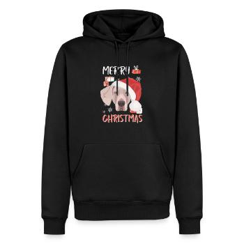 Weimaraner Frohe Weihnachten - Männer Premium Bio Hoodie - Schwarz - Vorne - Nico (187cm)
