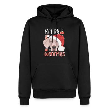 Weimaraner Frohe Weihnachten - Männer Premium Bio Hoodie - Schwarz - Vorne - Nico (187cm)