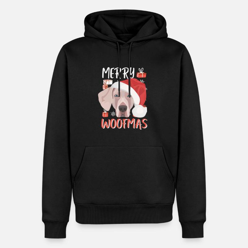 Joyeux Noël Weimaraner - Sweat à capuche Premium bio Homme - noir