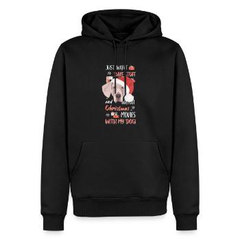 Weimaraner Frohe Weihnachten - Männer Premium Bio Hoodie - Schwarz - Vorne - Nico (187cm)