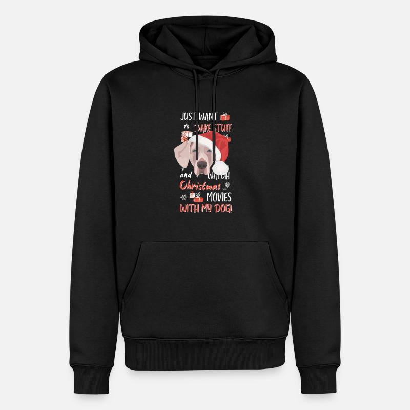 Joyeux Noël Weimaraner - Sweat à capuche Premium bio Homme - noir