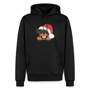 Rottweiler Frohe Weihnachten - Männer Premium Bio Hoodie - Schwarz - Vorne - Nico (187cm)