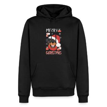 Rottweiler Frohe Weihnachten - Männer Premium Bio Hoodie - Schwarz - Vorne - Nico (187cm)