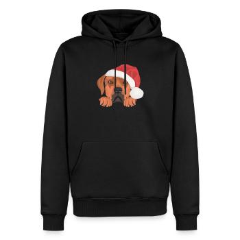 Rhodesian Ridgeback Frohe Weihnachten - Männer Premium Bio Hoodie - Schwarz - Vorne - Nico (187cm)