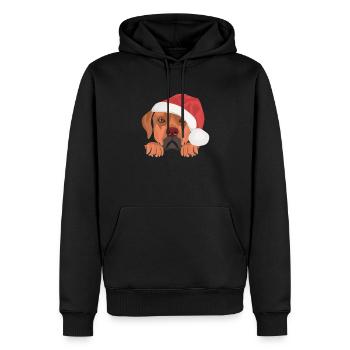 Rhodesian Ridgeback Joyeux Noël - Sweat à capuche Premium bio Homme - noir - Devant - Nico (187cm)