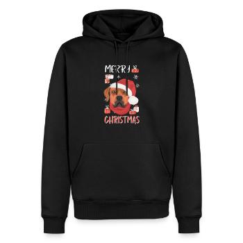 Rhodesian Ridgeback Frohe Weihnachten - Männer Premium Bio Hoodie - Schwarz - Vorne - Nico (187cm)