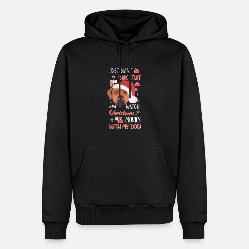 Rhodesian Ridgeback Frohe Weihnachten - Männer Premium Bio Hoodie - Schwarz