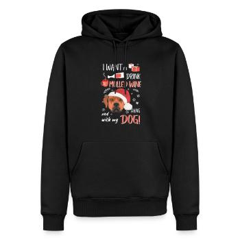 Rhodesian Ridgeback Vin chaud Noël - Sweat à capuche Premium bio Homme - noir - Devant - Nico (187cm)