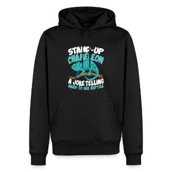 Stand Up Chameleon A Joke Telling Hard To See - Männer Premium Bio Hoodie - Schwarz - Vorne - Nico (187cm)