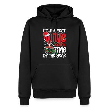 It's The Most Wine .Derful Time Of The Year - Männer Premium Bio Hoodie - Schwarz - Vorne - Nico (187cm)