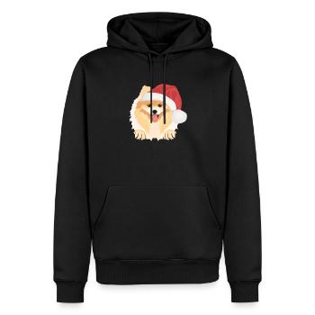 Zwergspitz Frohe Weihnachten - Männer Premium Bio Hoodie - Schwarz - Vorne - Nico (187cm)