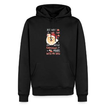 Zwergspitz Frohe Weihnachten - Männer Premium Bio Hoodie - Schwarz - Vorne - Nico (187cm)