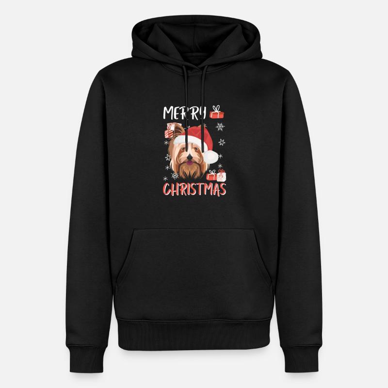 Yorkshire Terrier Joyeux Noël - Sweat à capuche Premium bio Homme - noir