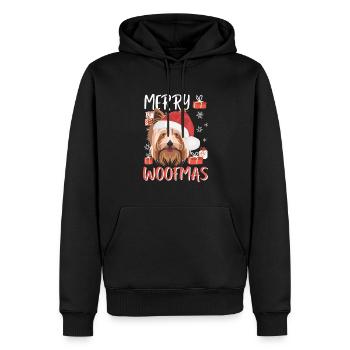Yorkshire Terrier Joyeux Noël - Sweat à capuche Premium bio Homme - noir - Devant - Nico (187cm)