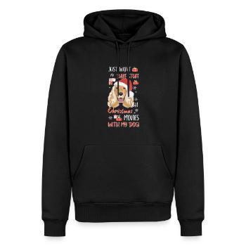 Deutsch Cocker Spaniel Joyeux Noël - Sweat à capuche Premium bio Homme - noir - Devant - Nico (187cm)