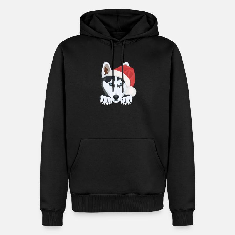 Husky Joyeux Noël - Sweat à capuche Premium bio Homme - noir