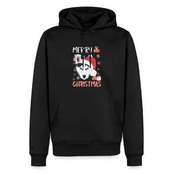 Husky Joyeux Noël - Sweat à capuche Premium bio Homme - noir - Devant - Nico (187cm)