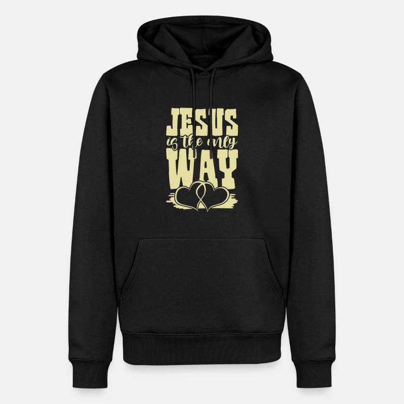 Jesus is the Way - Männer Premium Bio Hoodie - Schwarz
