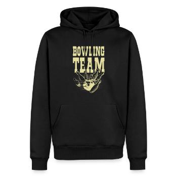 Équipe de bowling - Sweat à capuche Premium bio Homme - noir - Devant - Nico (187cm)