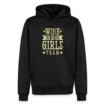 wine drinking girls - Männer Premium Bio Hoodie - Schwarz - Vorne - Nico (187cm)