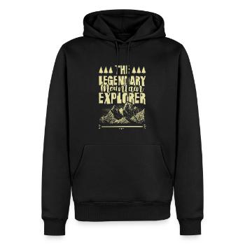 mountain explorer - Männer Premium Bio Hoodie - Schwarz - Vorne - Nico (187cm)
