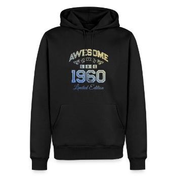1960 génial depuis - Sweat à capuche Premium bio Homme - noir - Devant - Nico (187cm)