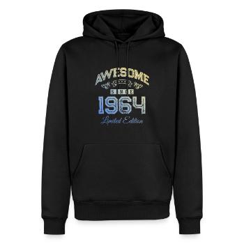 1964 génial depuis - Sweat à capuche Premium bio Homme - noir - Devant - Nico (187cm)