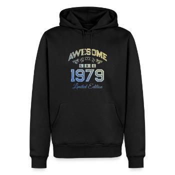 1979 awesome since - Männer Premium Bio Hoodie - Schwarz - Vorne - Nico (187cm)