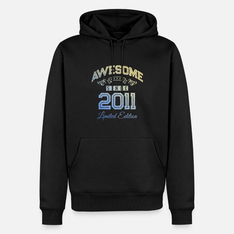 2011 génial depuis - Sweat à capuche Premium bio Homme - noir