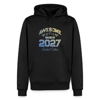 2027 génial depuis - Sweat à capuche Premium bio Homme - noir - Devant - Nico (187cm)