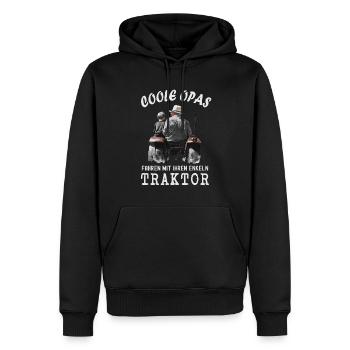 Opa Enkel Traktor Geschenk - Männer Premium Bio Hoodie - Schwarz - Vorne - Nico (187cm)
