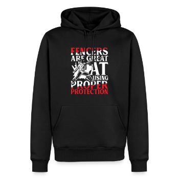 Fencers Are Great At Using Proper Protection - Männer Premium Bio Hoodie - Schwarz - Vorne - Nico (187cm)