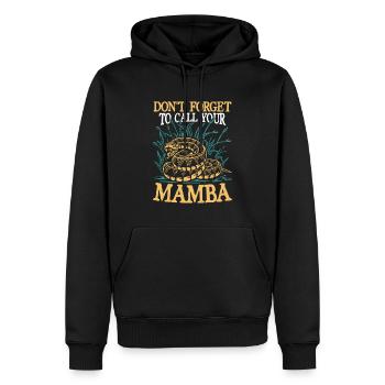 Don't Forget To Call Your Mamba - Männer Premium Bio Hoodie - Schwarz - Vorne - Nico (187cm)