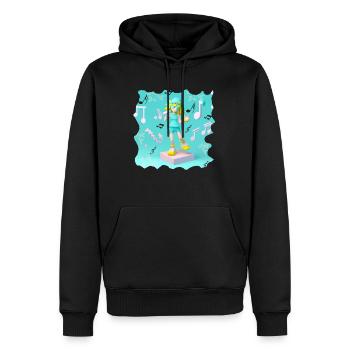 DRÔLE D’ILLUSTRATION MUSICALE FILLE 5 - Sweat à capuche Premium bio Homme - noir - Devant - Nico (187cm)