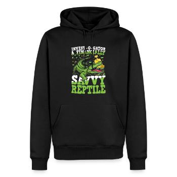 Invest-O-Gator A Financially Savvy Reptile - Männer Premium Bio Hoodie - Schwarz - Vorne - Nico (187cm)