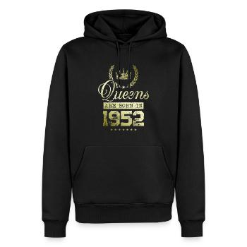 Queens nées en 1952 - Sweat à capuche Premium bio Homme - noir - Devant - Nico (187cm)